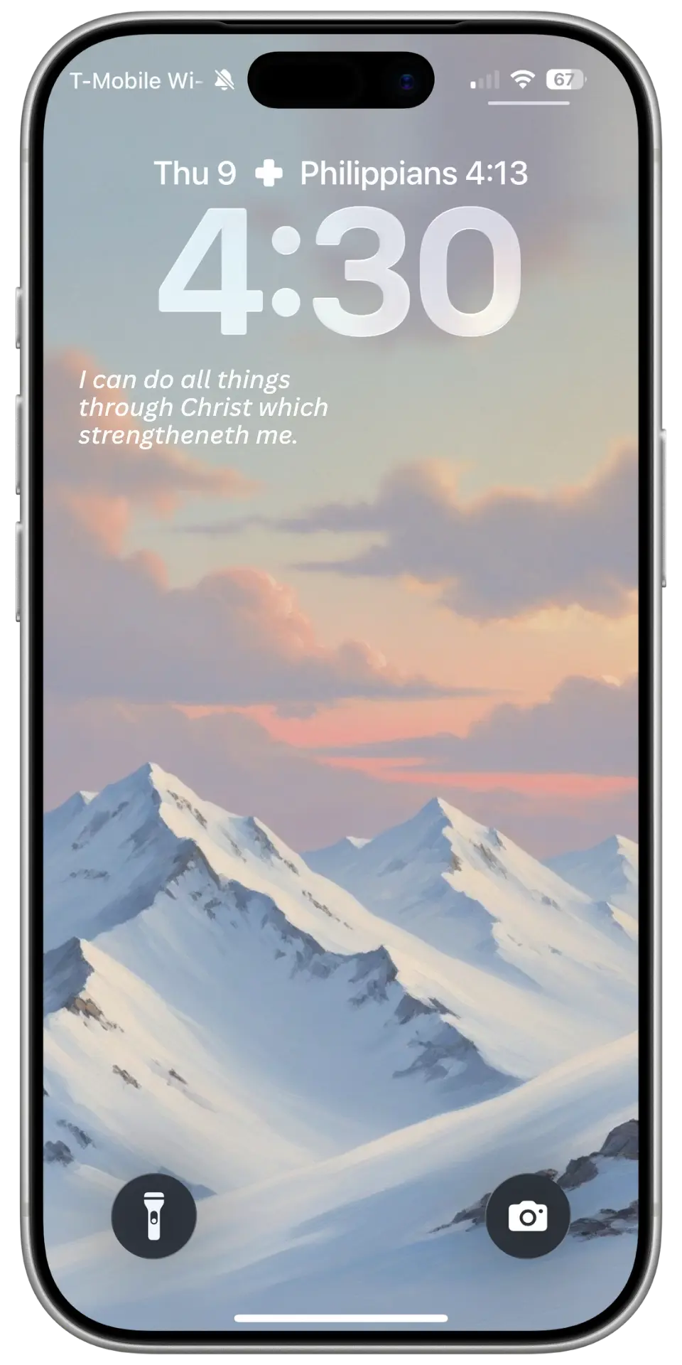 Phone Lock Screen with Bible verse widget